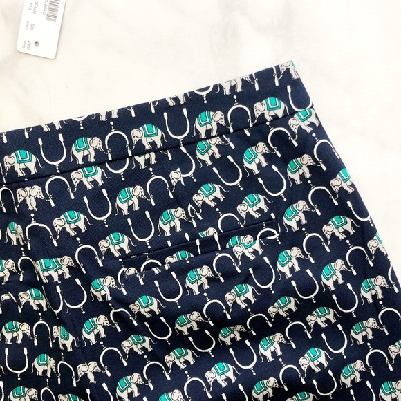 J. Crew Navy Elephant Print Slim Ankle Pants - Picture 5 of 7
